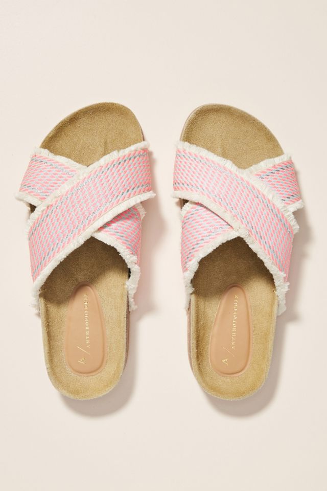 Anthropologie Callie Criss Cross Slide Sandals #1
