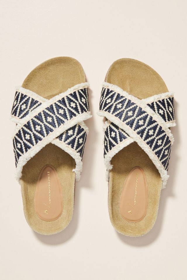 Anthropologie Callie Criss Cross Slide Sandals #1