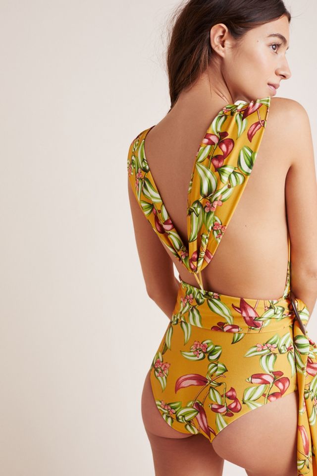 PatBo Zebrina Plunge One-Piece Swimsuit #1