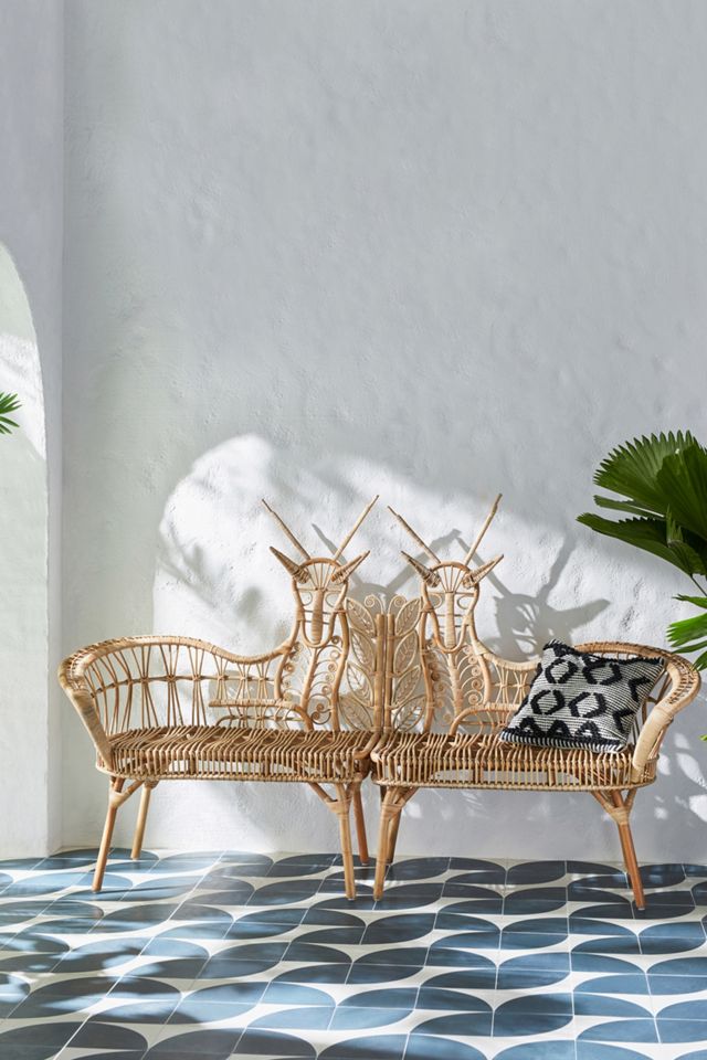 Springbok Rattan Bench, Right #1
