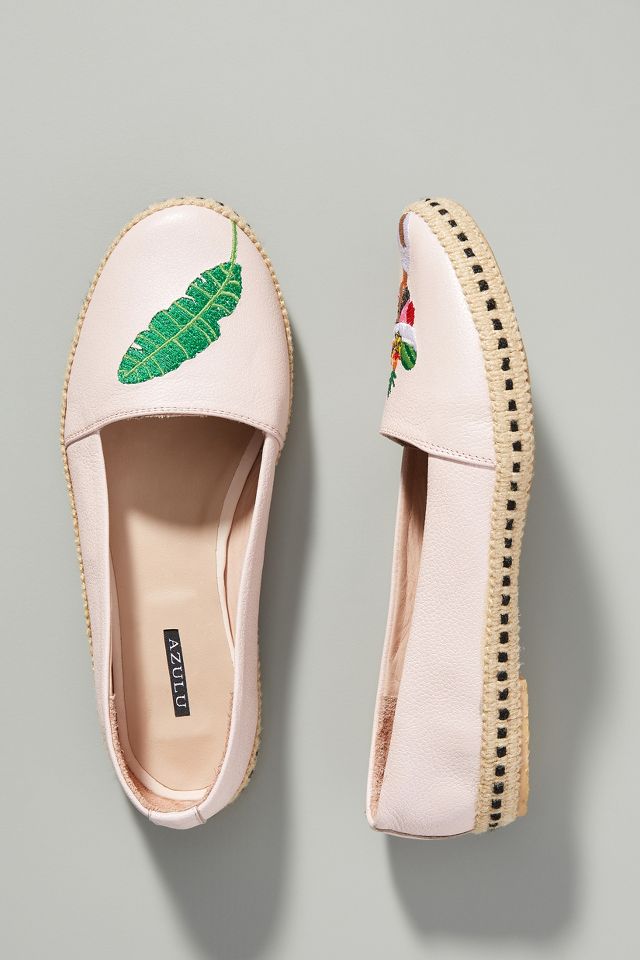 Embroidered espadrille flats sale