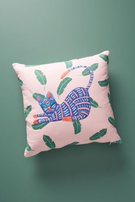 Embroidered Cat Pillow