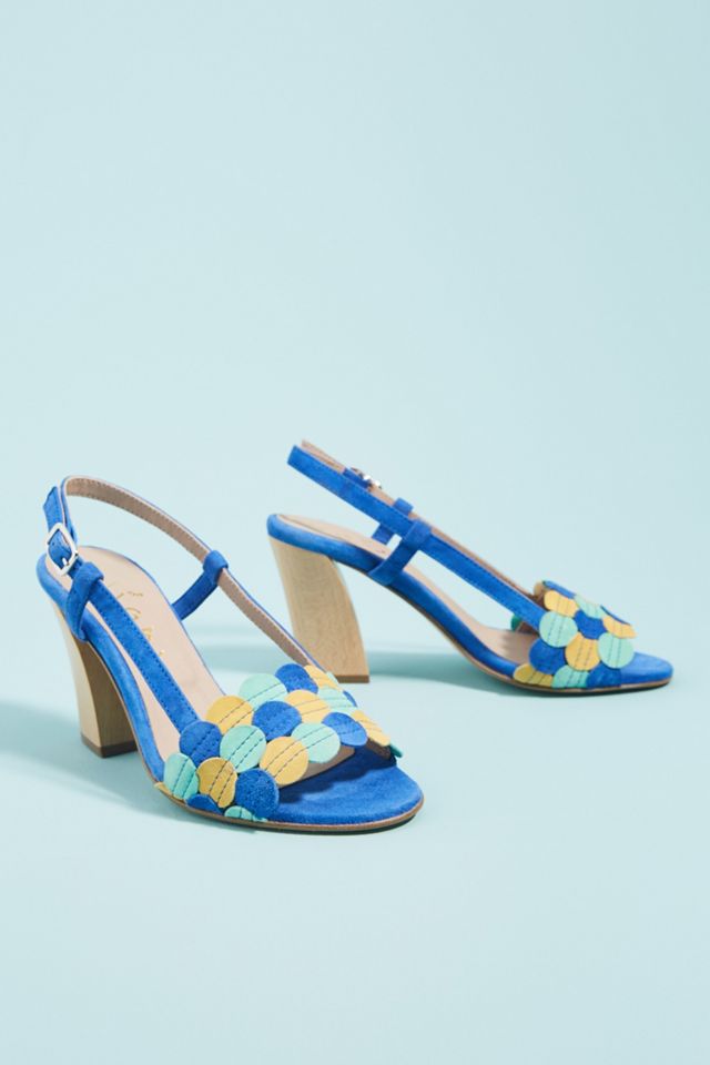 Ouigal Suede Motif Slingback Heels #1