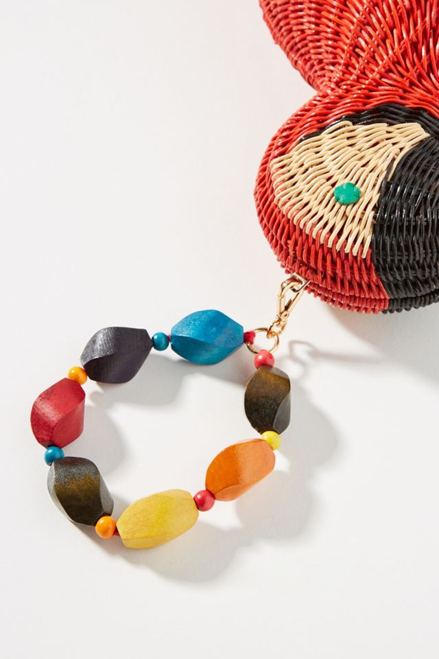 Serpui Marie Macaw Wicker Clutch #1