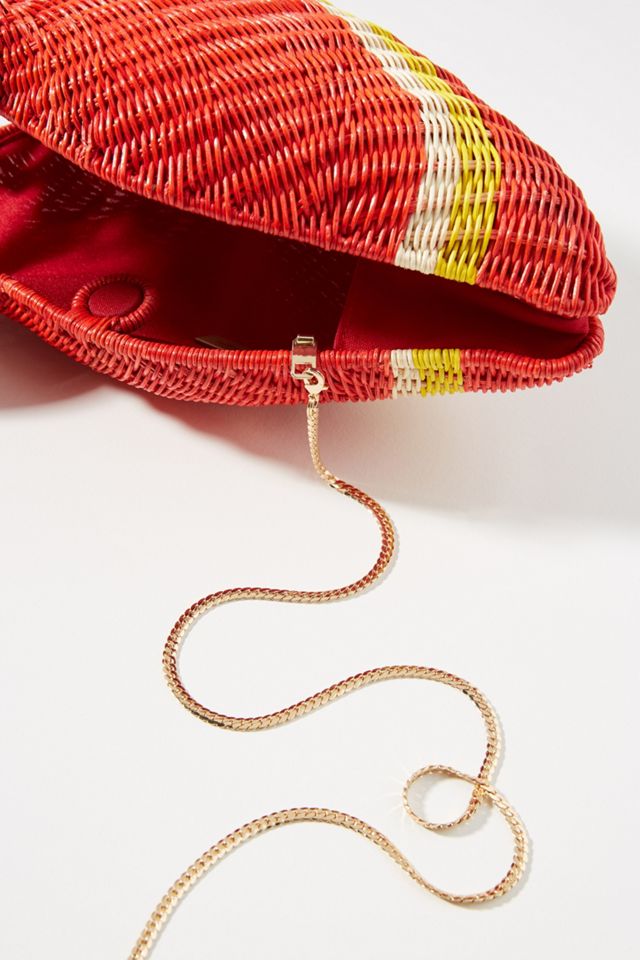 Serpui Marie Macaw Wicker Clutch #2