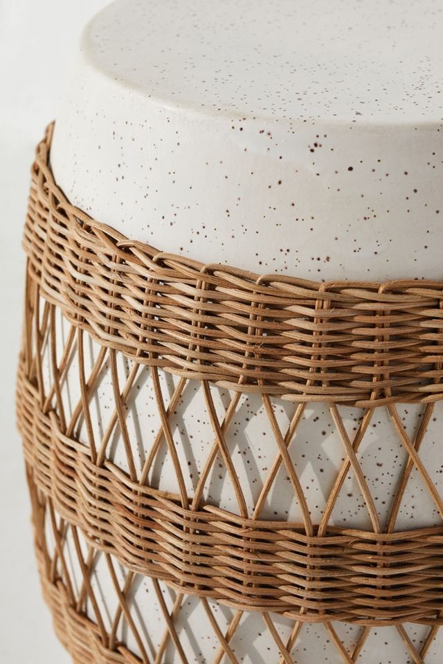 Maggie Rattan-Wrapped Side Table #1