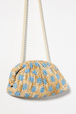 Maria La Rosa Game Crochet Crossbody Bag In Beige