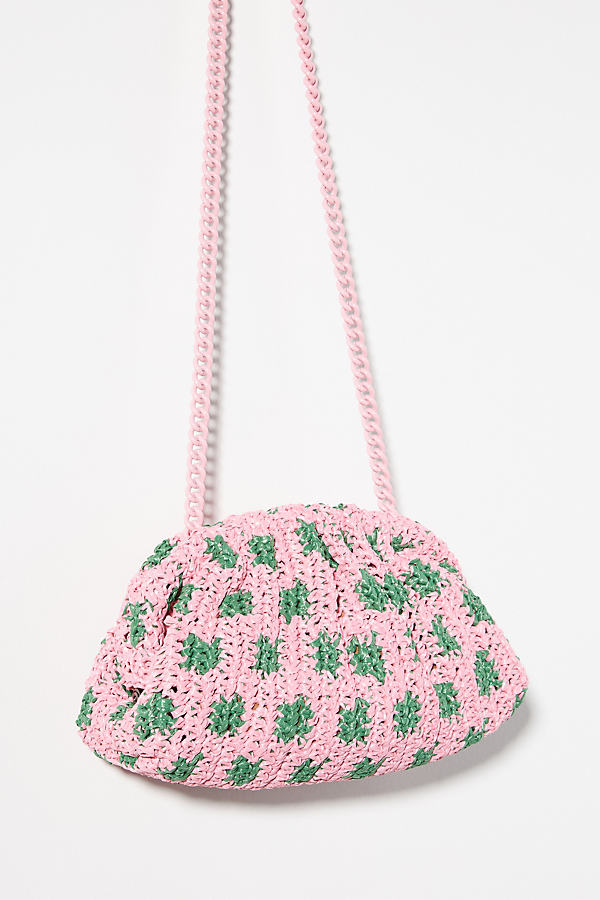 Maria La Rosa Game Striped Crochet Clutch Bag In Pink | ModeSens