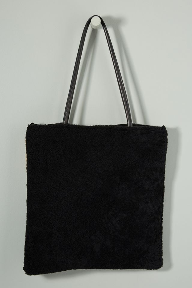 Shearling Patchwork Tote Bag #1