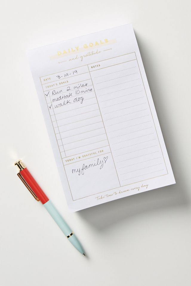 Gratitude + Goals Tear-Away Notepad