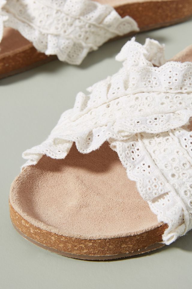 Anthropologie Bianca Ruffled Slide Sandals #2