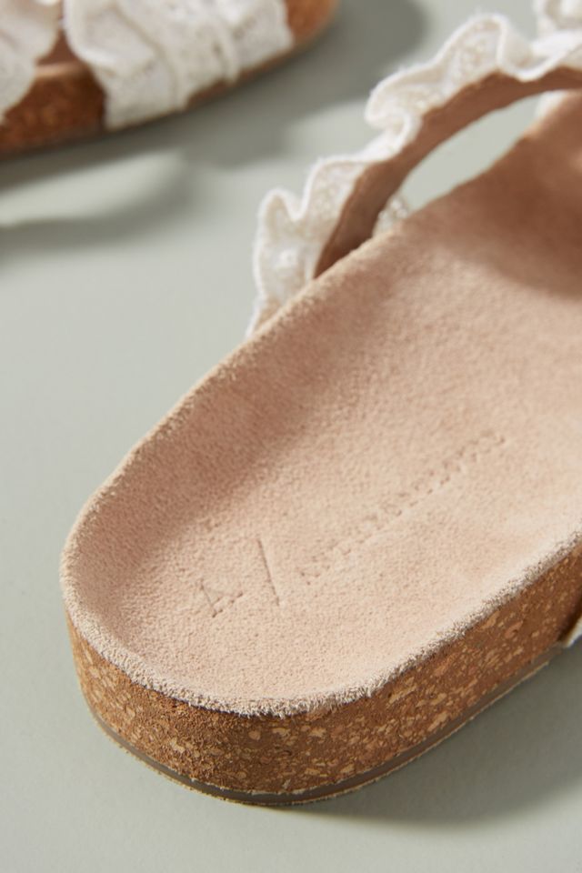 Anthropologie Bianca Ruffled Slide Sandals #3