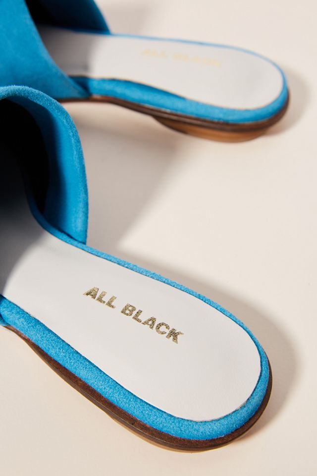 All Black Colorblocked Slides #3
