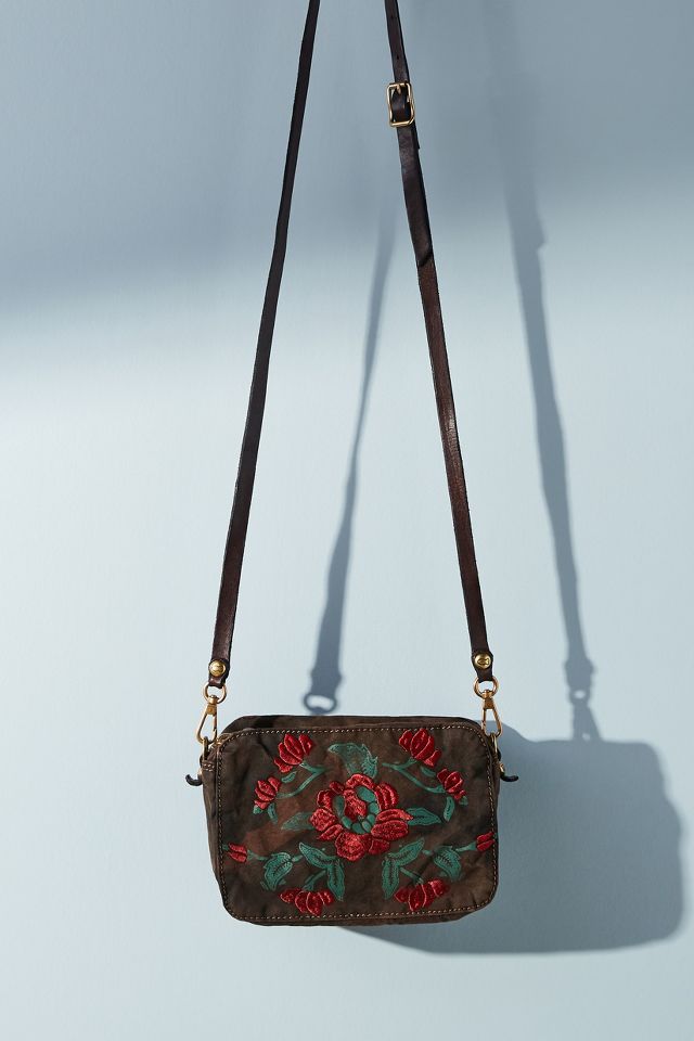 Floral embroidered crossbody online bag