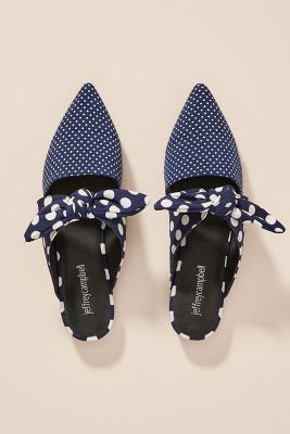 Jeffrey campbell polka store dot charlin mules