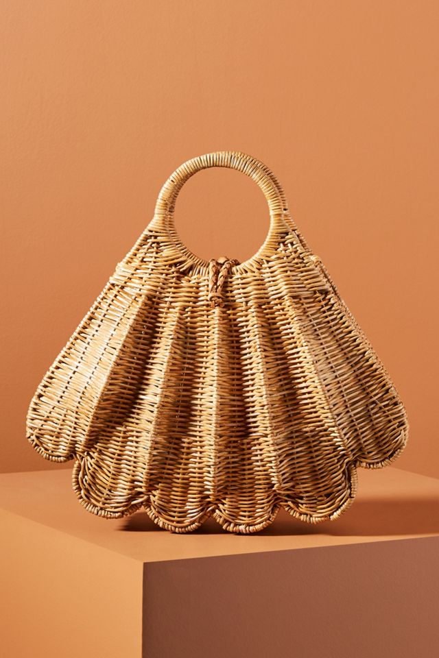 Aranaz Wicker Shell Clutch #1