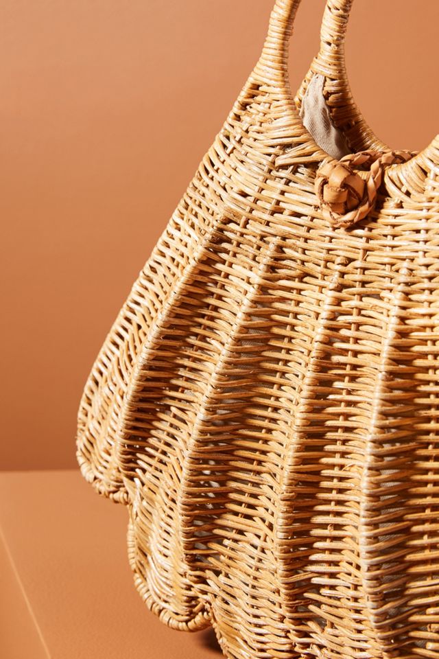 Aranaz Wicker Shell Clutch #2