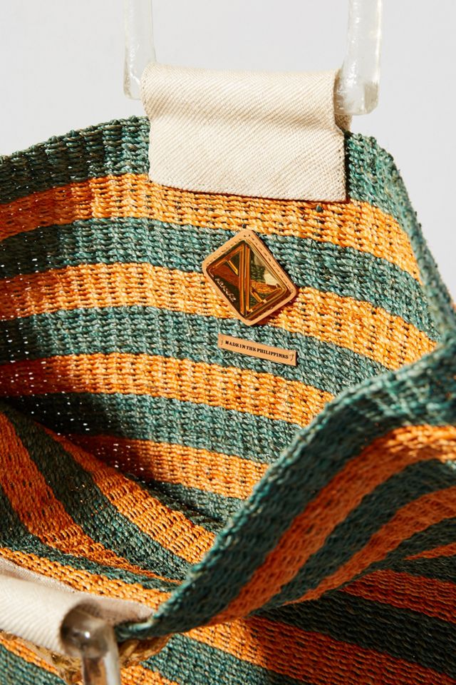 Aranaz Nala Striped Straw Tote Bag #2