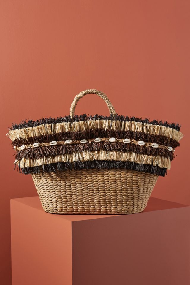 Aranaz Maika Fringed Basket Bag #1