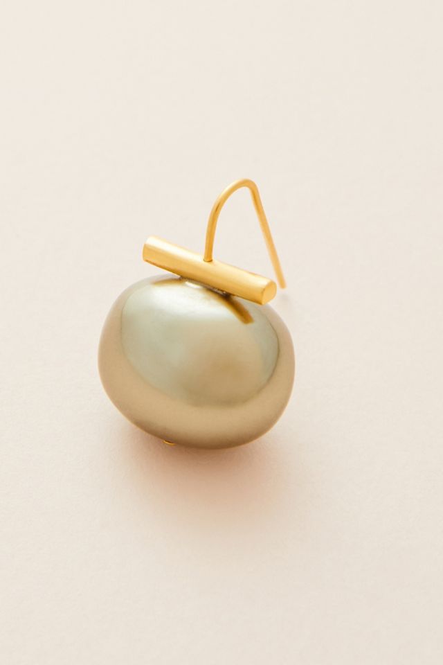 Large Pebble Pearl Drop Earrings #1