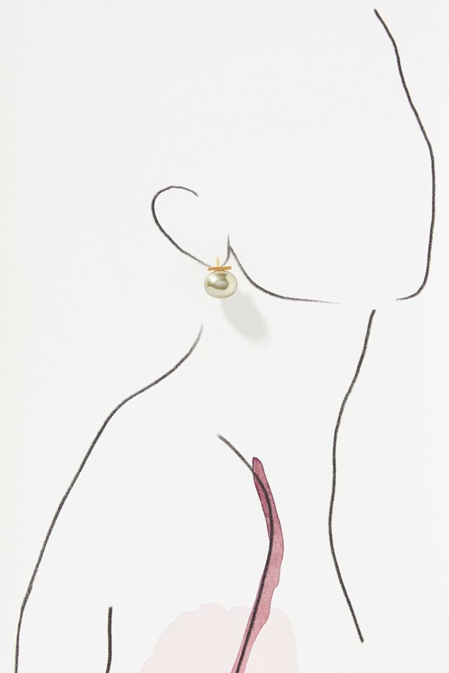 Large Pebble Pearl Drop Earrings #2