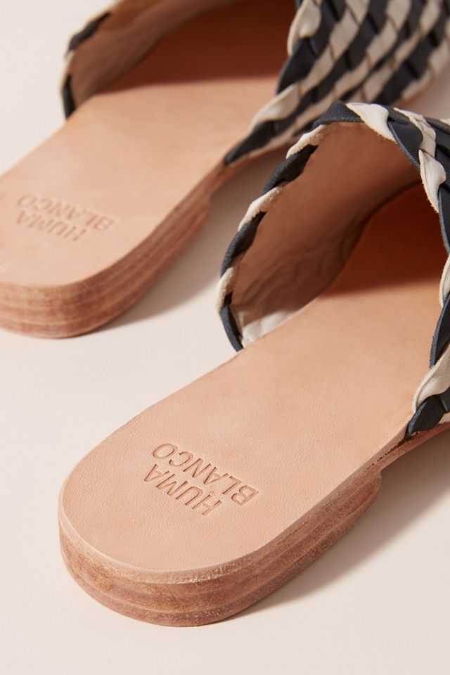 Huma Blanco Marina Woven Leather Slides #3