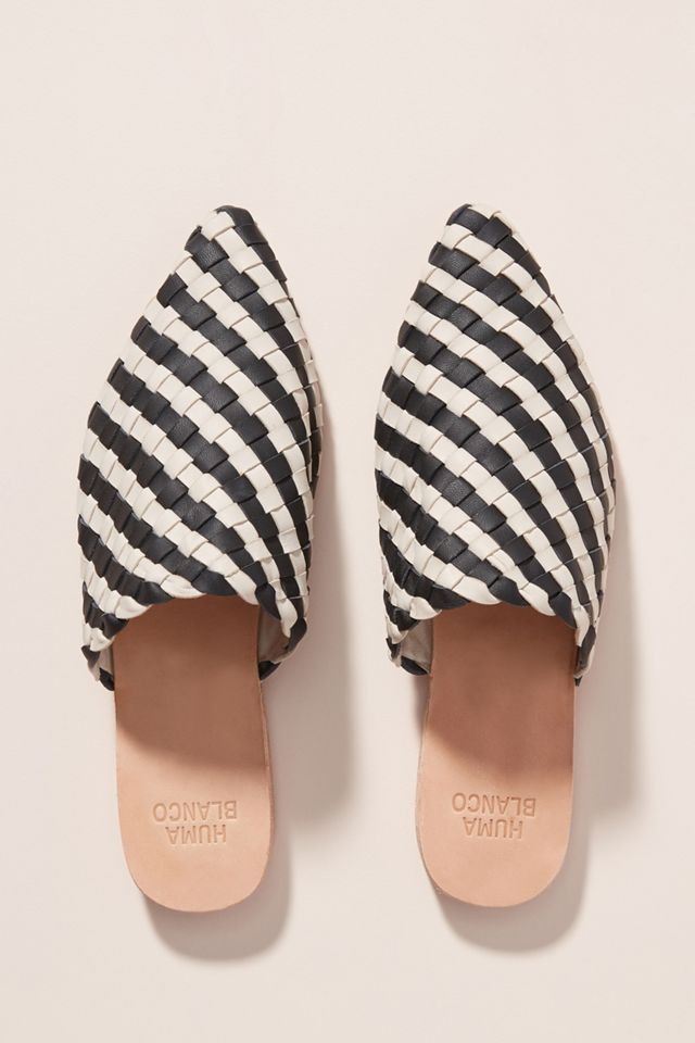 Huma Blanco Marina Woven Leather Slides #1