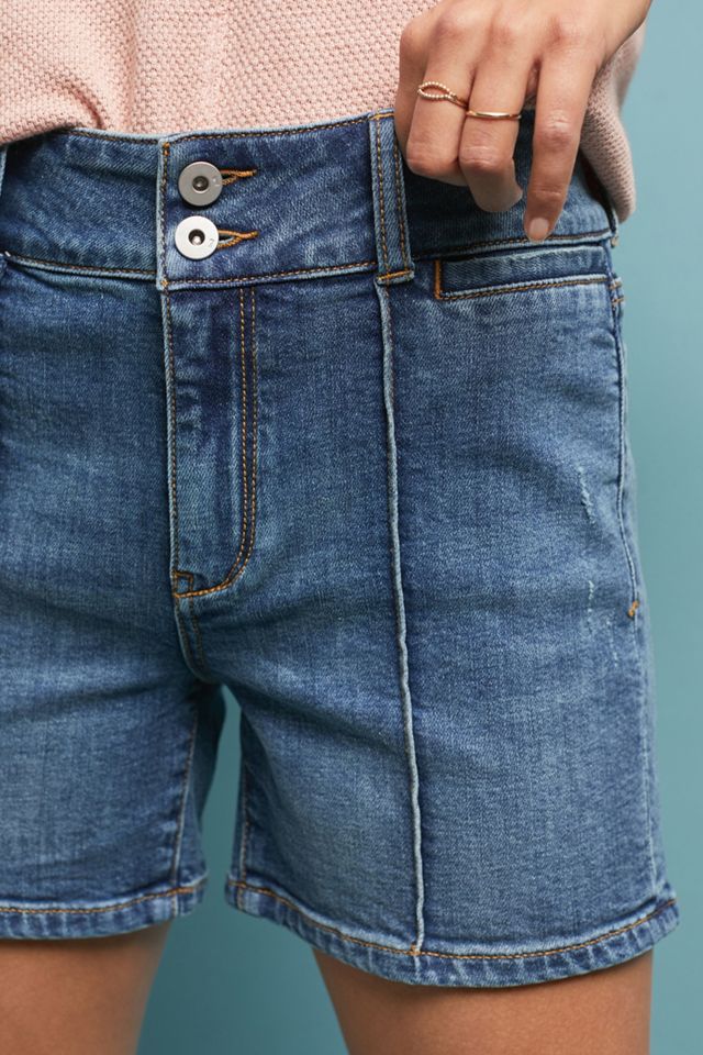 Pilcro High-Rise Pintucked Denim Shorts #1