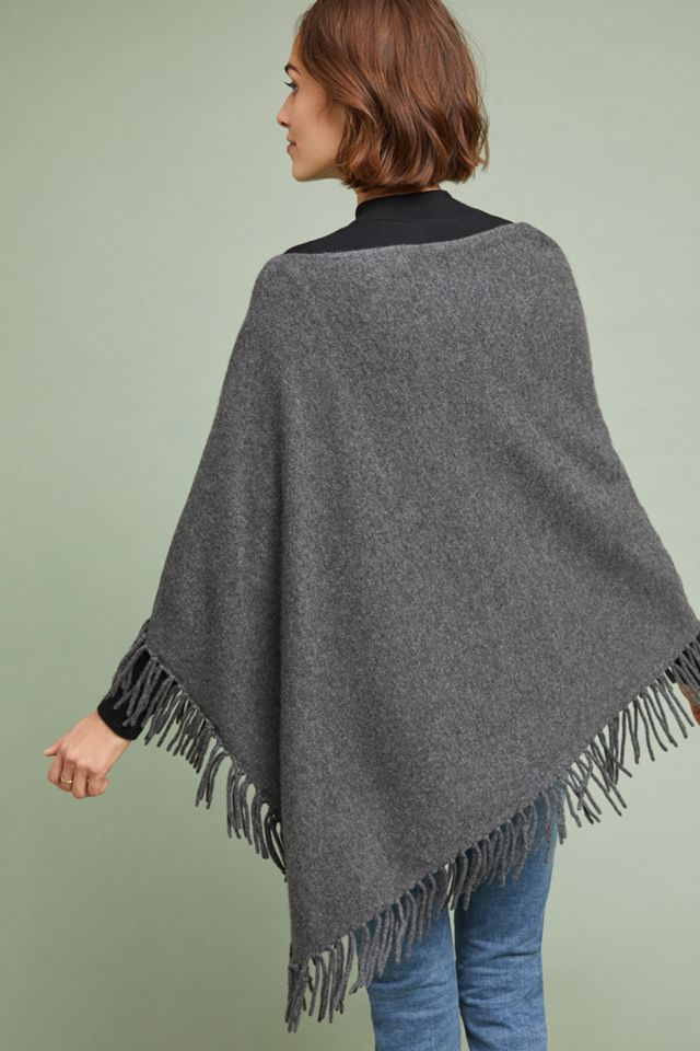 Fringed Cashmere Poncho #1