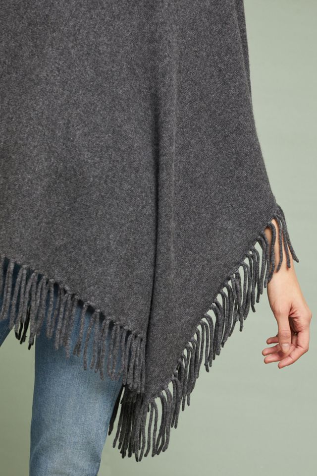 Fringed Cashmere Poncho #2