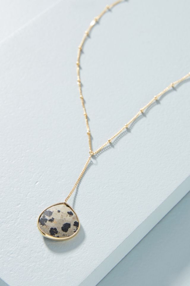 Collier pendentif en jaspe dalmatien #1