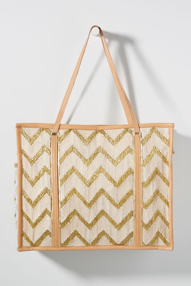 En Shalla Large Chevron Market Tote Bag #1