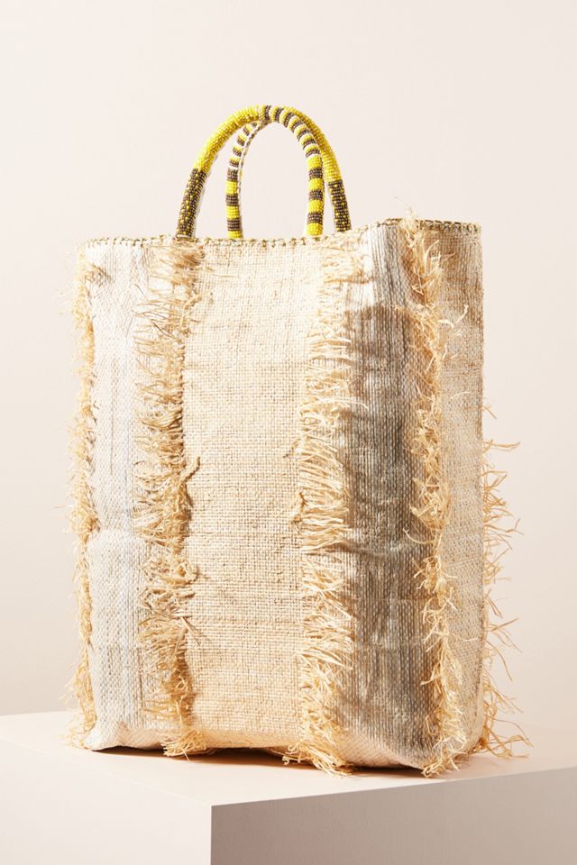 En Shalla Beaded Handle Tote Bag | Anthropologie