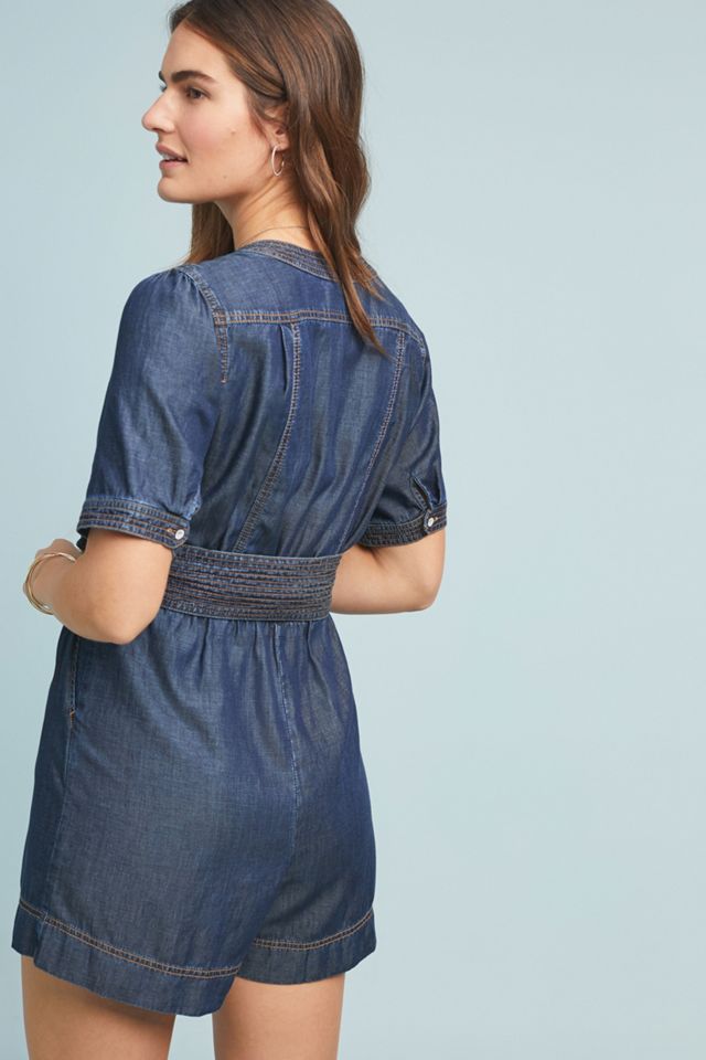 Pilcro Belted Denim Romper #1