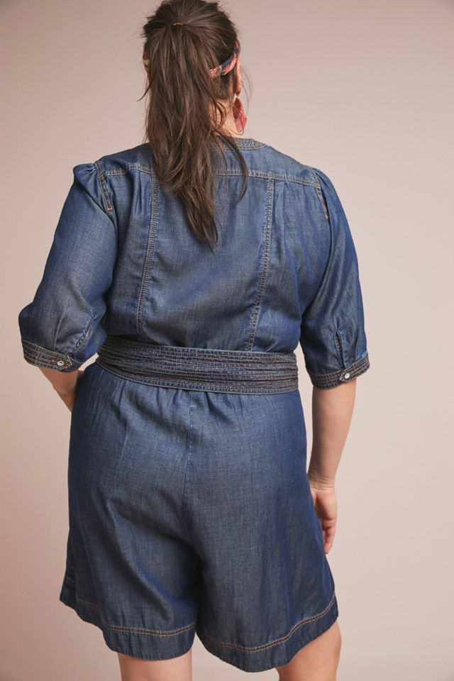 Pilcro Belted Denim Romper #4