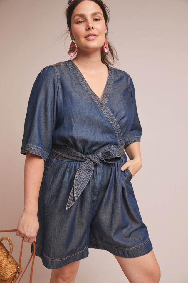 Pilcro Belted Denim Romper #3