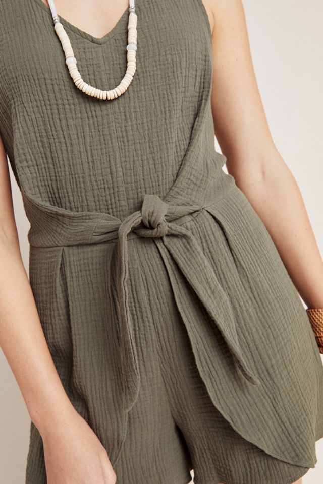 Sleeveless Gauze Romper #1