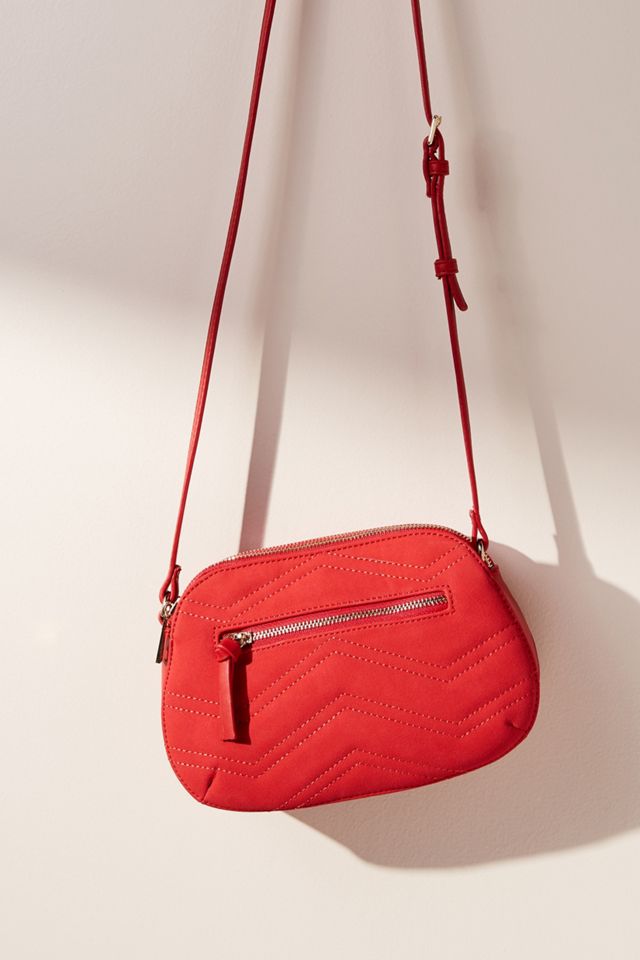 Chevron-Stitched Crossbody Bag