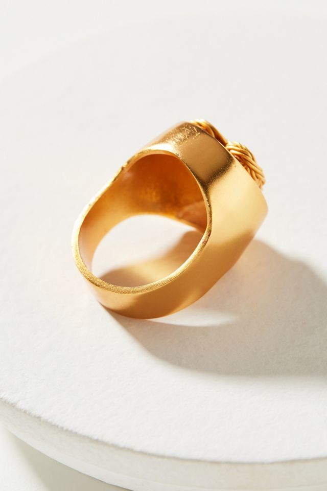 Liza Echeverry Love is Love 24K Gold-Plated Signet Ring #1