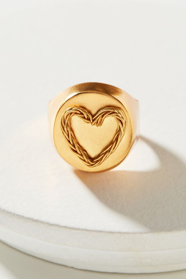 Liza Echeverry Love is Love 24K Gold-Plated Signet Ring #2