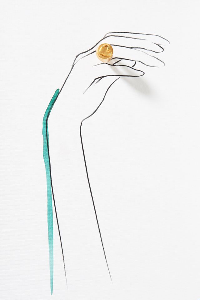 Liza Echeverry Love is Love 24K Gold-Plated Signet Ring #3