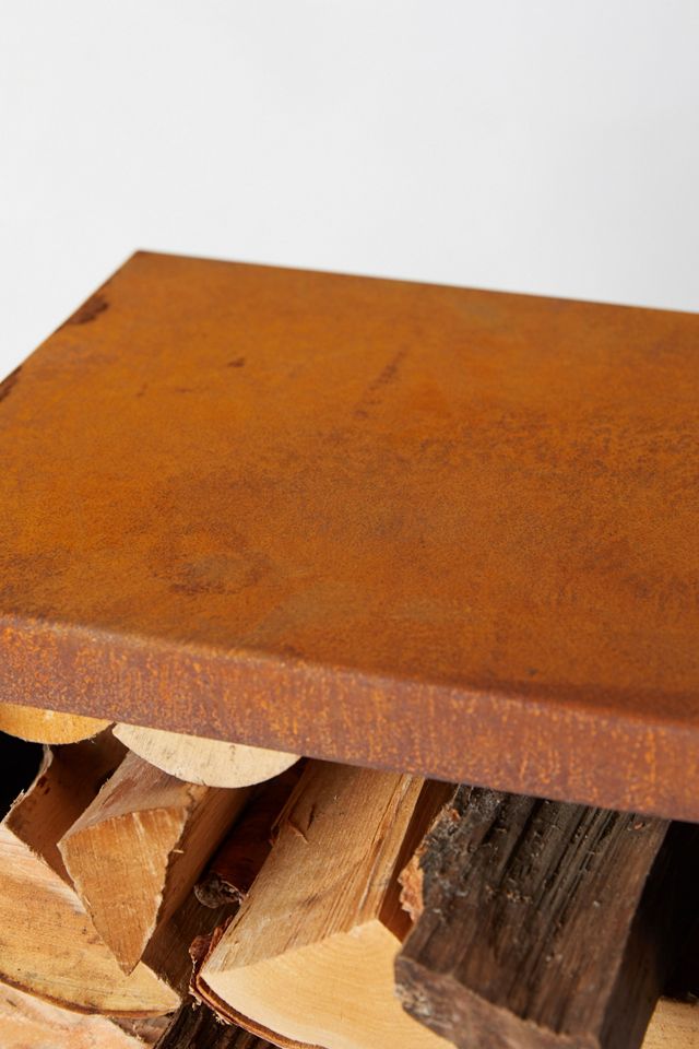 Weathering Steel Log Holder #3