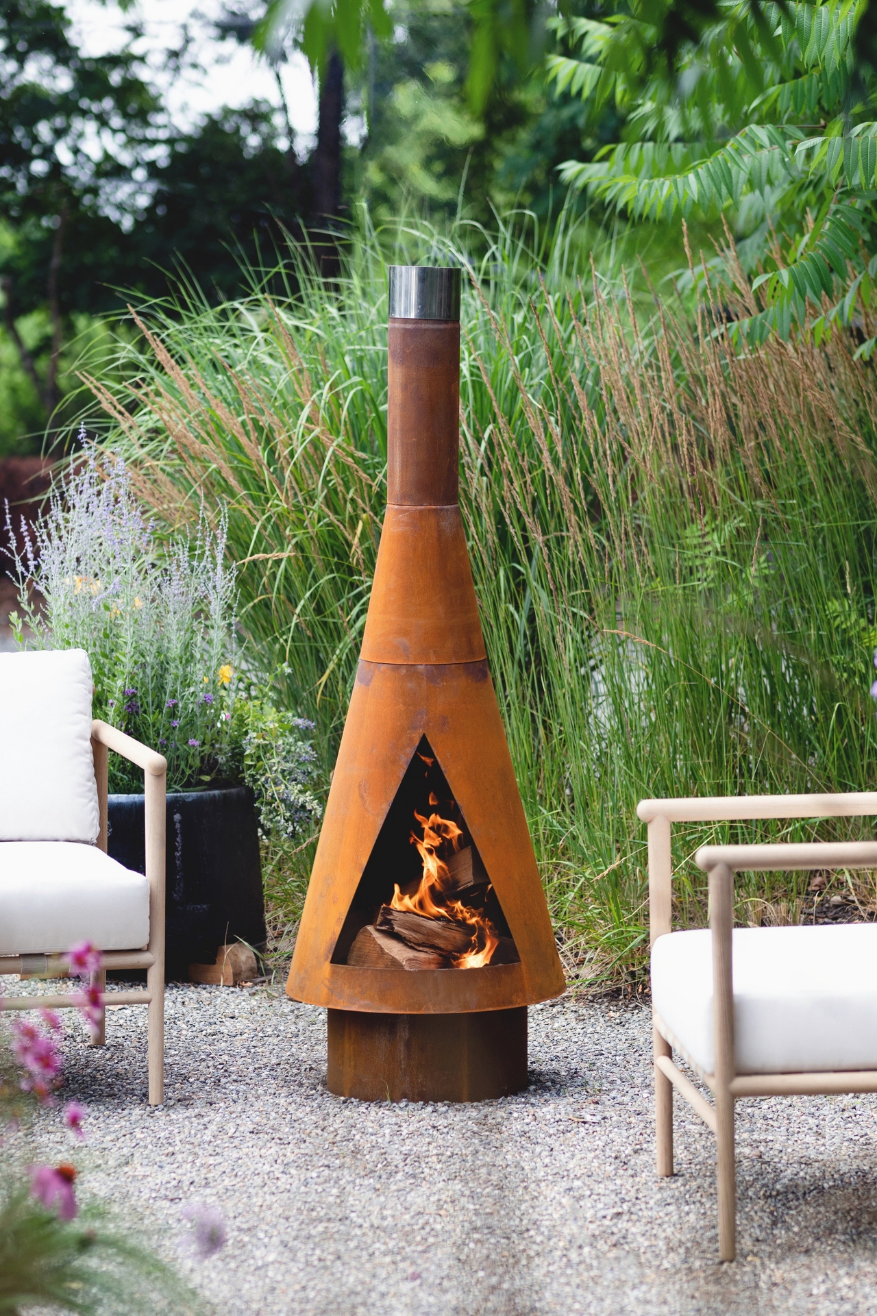 Angled Obelisk Chiminea