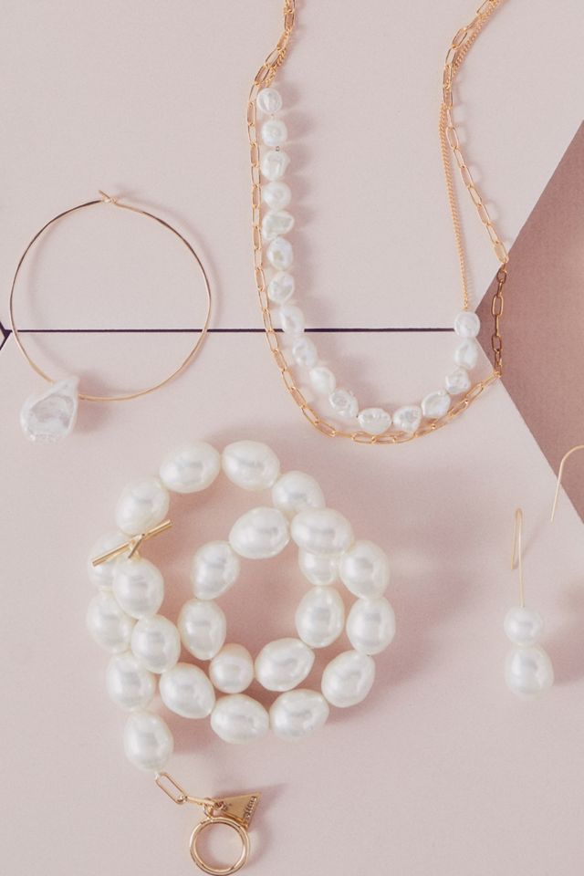 High Tide Pearl Hoop Earrings #3