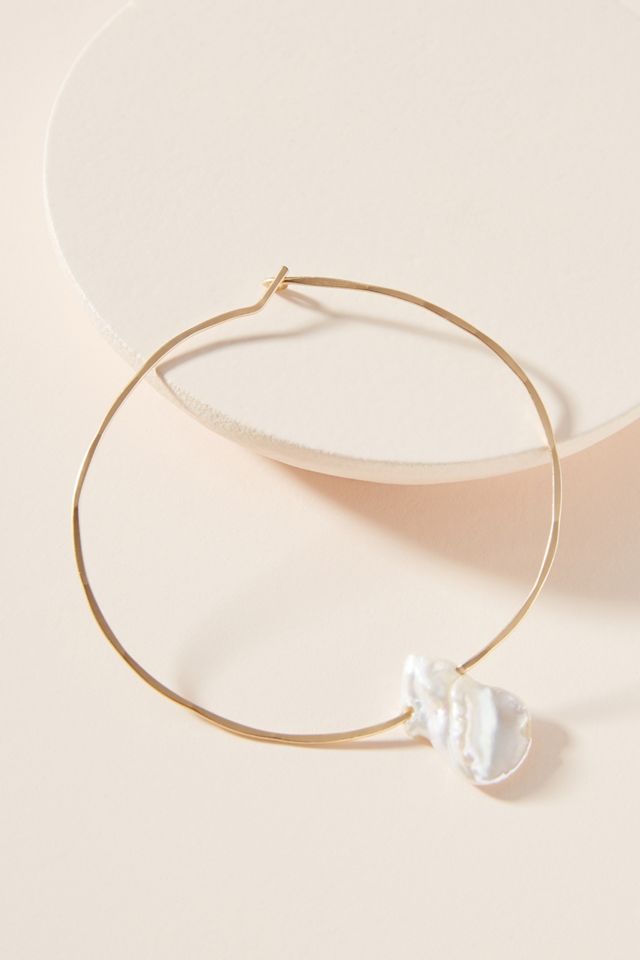 High Tide Pearl Hoop Earrings #1