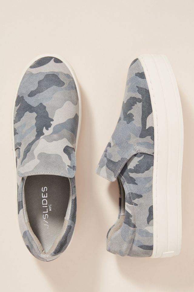 J/Slides Grey Camo Platform Sneakers #1