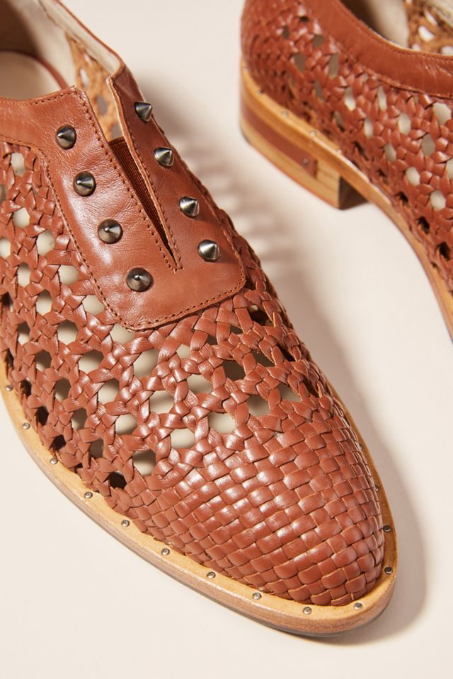 FRĒDA SALVADOR Brown Leather Oxford Slip-On Shoes FREDA SALVADOR: ELBA ESPRESSO SPAZZOLATO LOAFER – millie + madge main image 4
