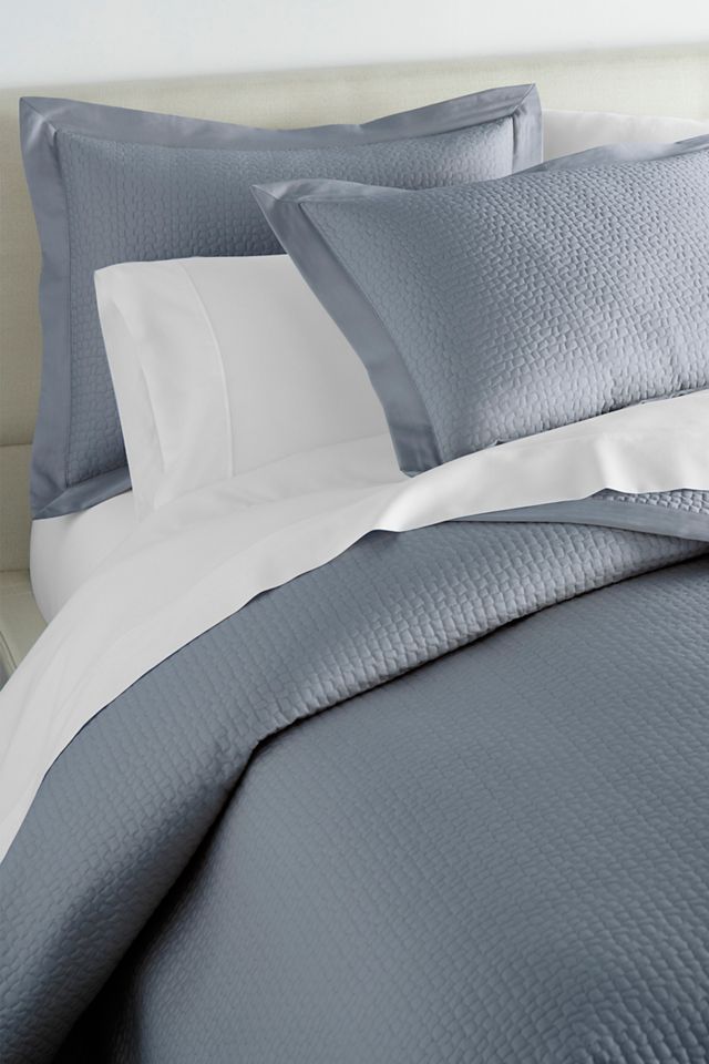 Hamilton Blue Quilted Polyester Coverlet, Twin Size