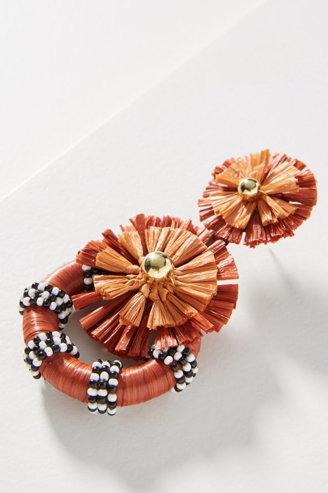 Raffia Sunburst Drop Earrings #1
