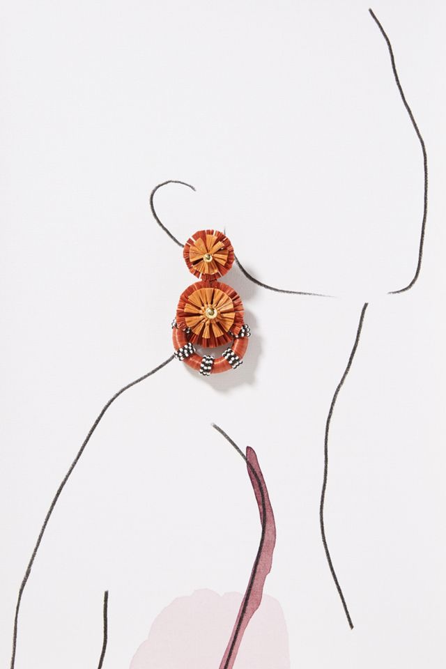 Raffia Sunburst Drop Earrings #2